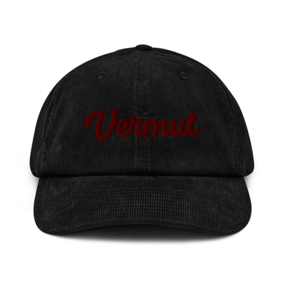 Gorra bordada de pana VERMUT negra