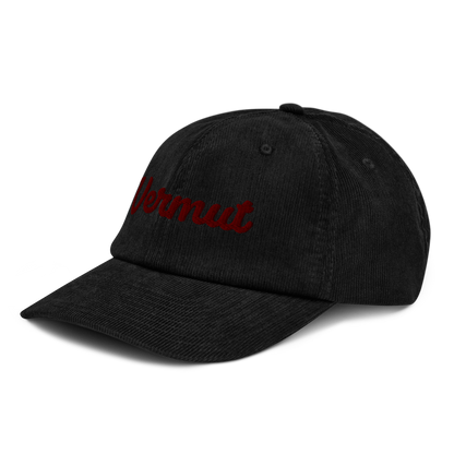 Gorra bordada de pana VERMUT negra