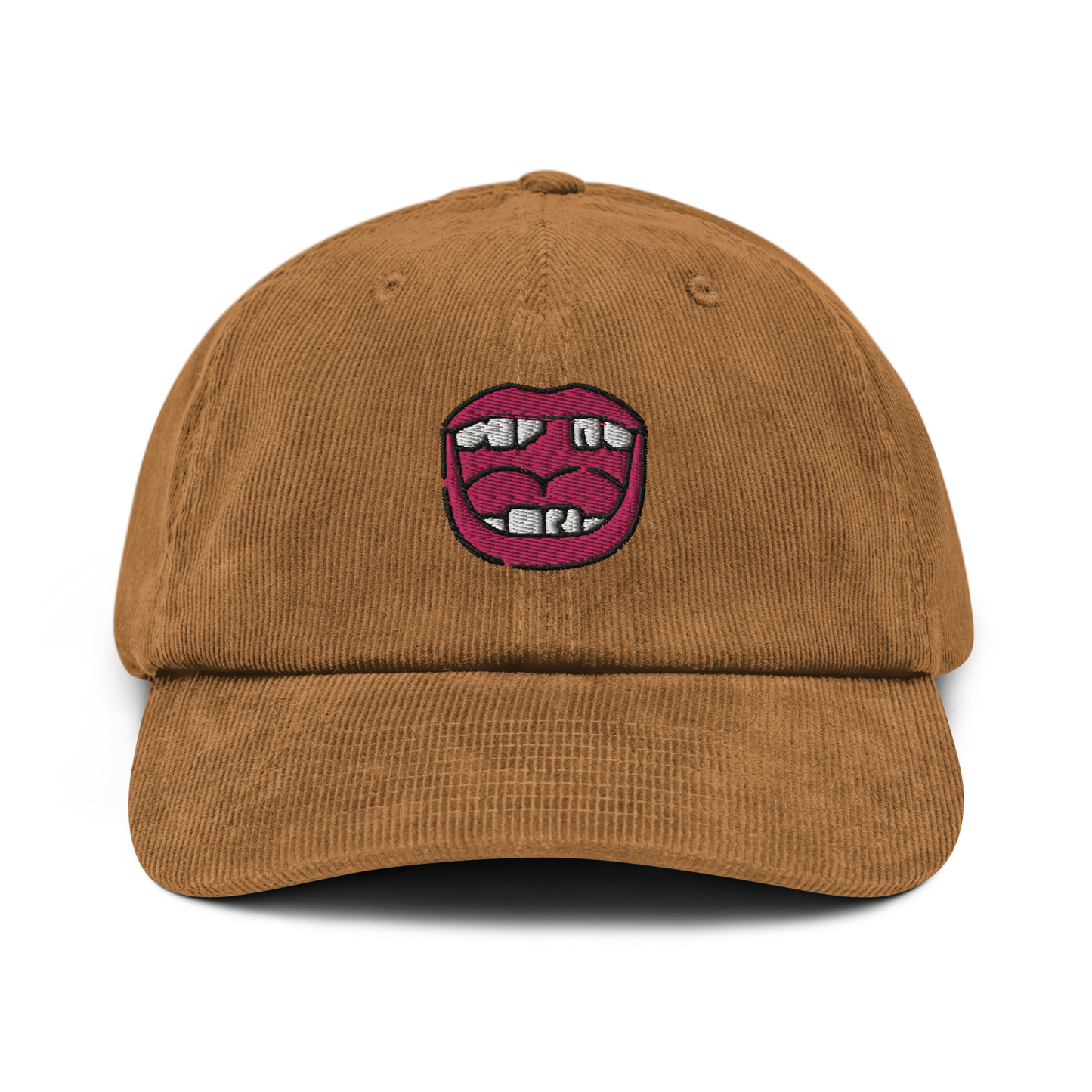 Gorra bordada de pana DIENTES camel