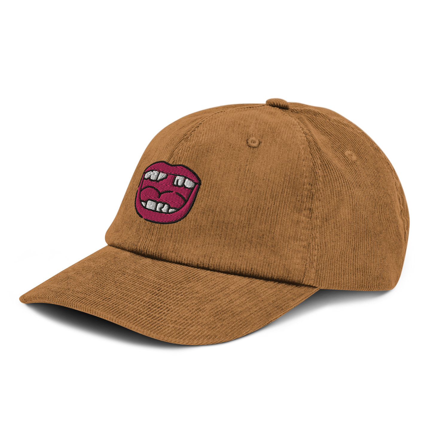 Gorra bordada de pana DIENTES camel