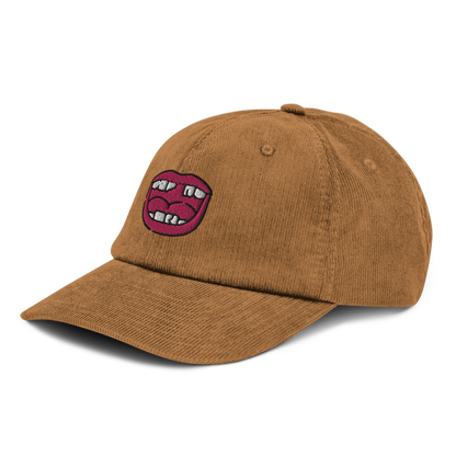 Gorra bordada de pana DIENTES camel