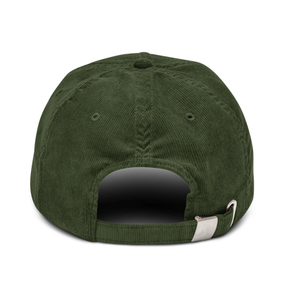 Gorra bordada de pana DOUBLE CHECK verde oliva