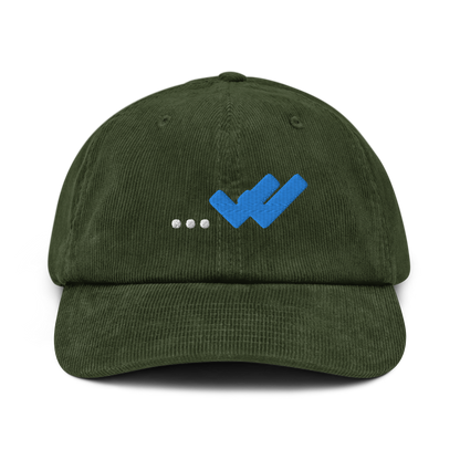 Gorra bordada de pana DOUBLE CHECK verde oliva