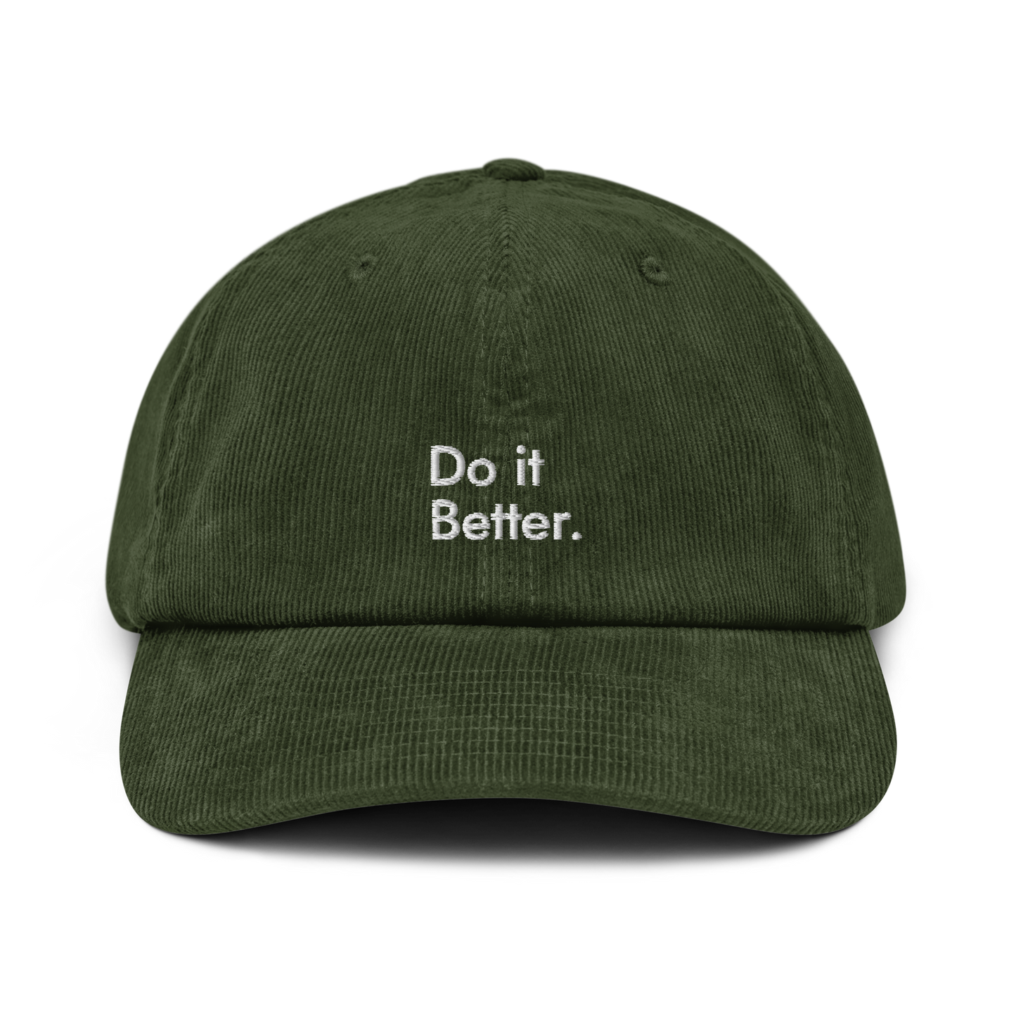 Gorra bordada de pana BETTER verde oliva