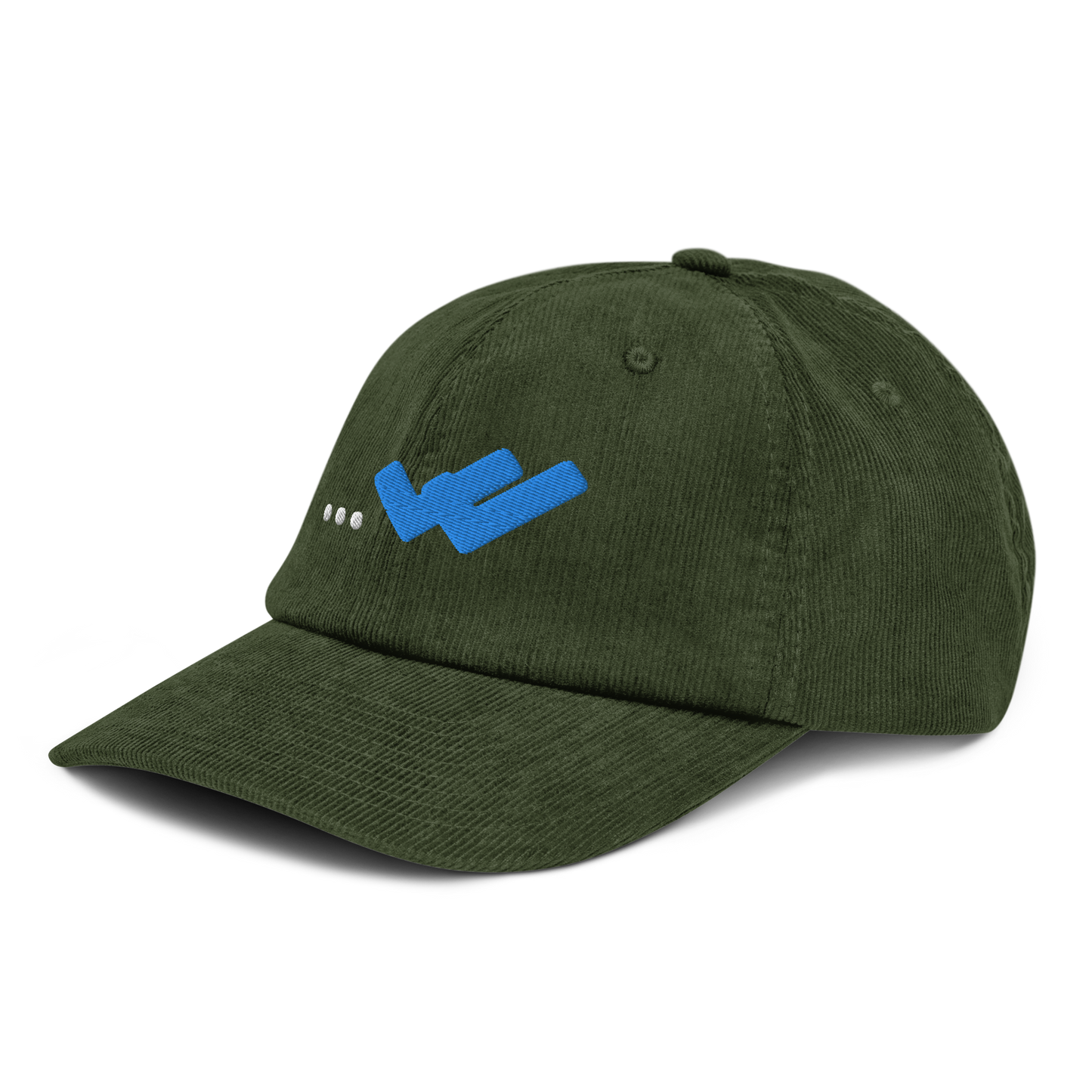 Gorra bordada de pana DOUBLE CHECK verde oliva