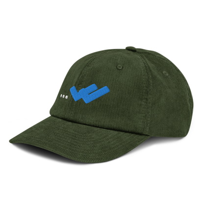 Gorra bordada de pana DOUBLE CHECK verde oliva