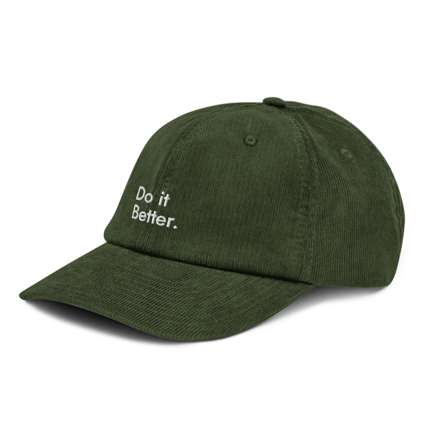 Gorra bordada de pana BETTER verde oliva