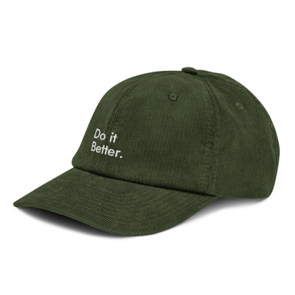 Gorra bordada de pana BETTER verde oliva