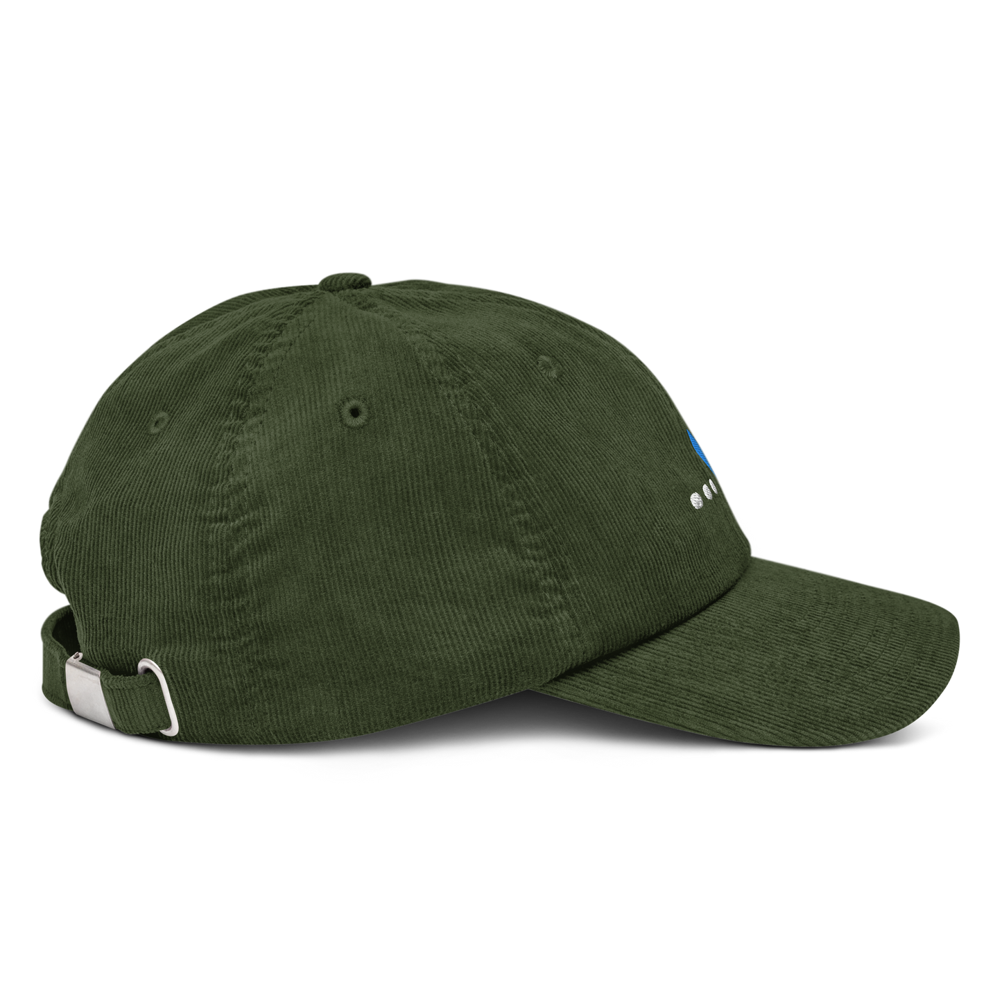 Gorra bordada de pana DOUBLE CHECK verde oliva