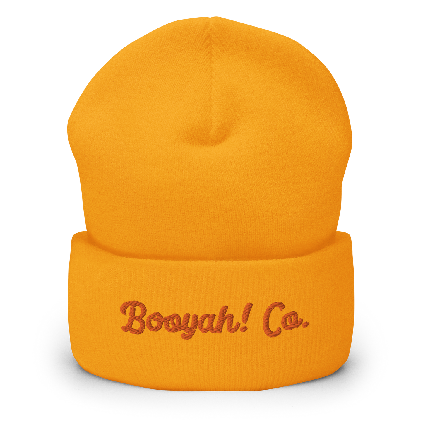 Gorro beanie de punto bordado Booyah! Co. naranja