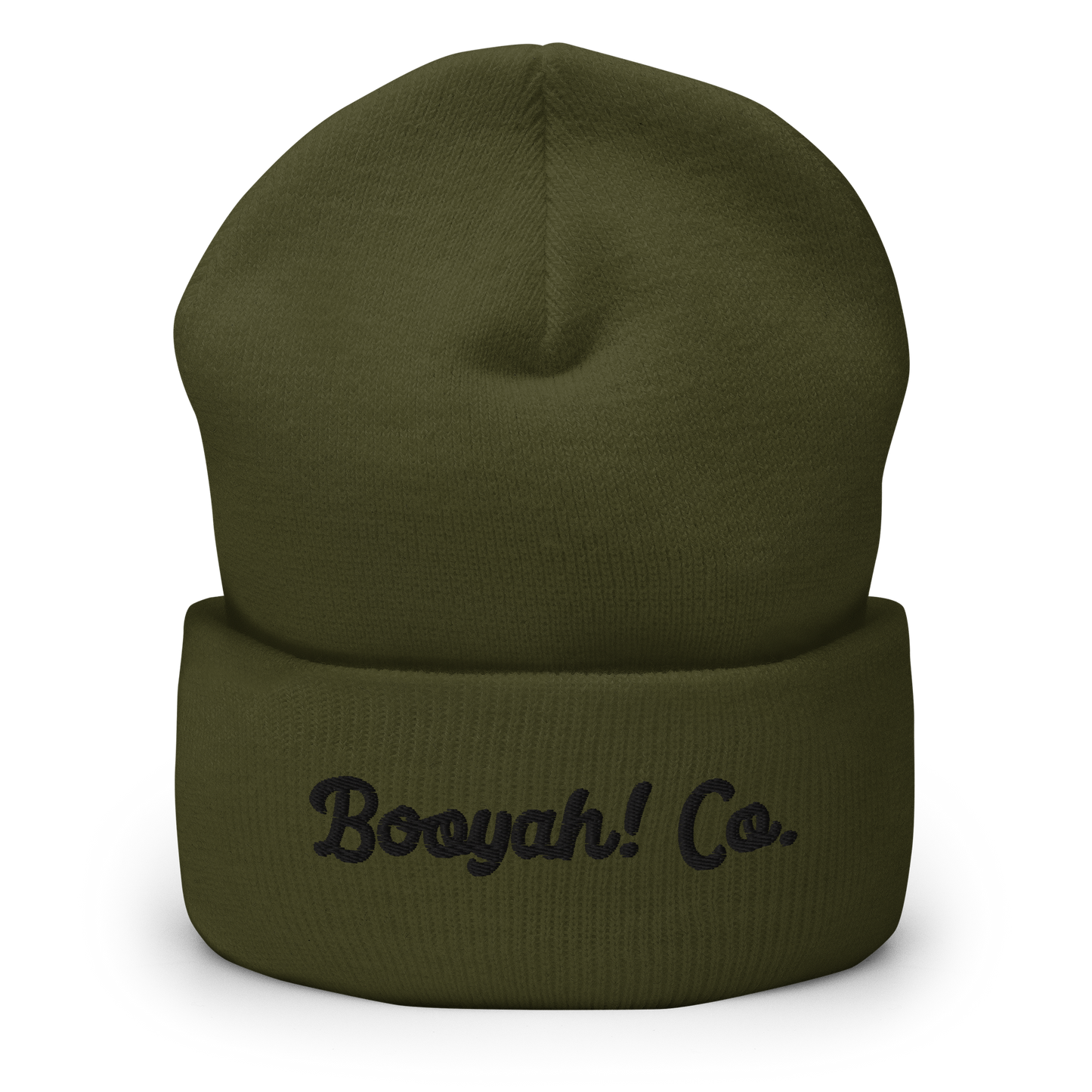 Gorro beanie de punto bordado Booyah! Co. verde oliva