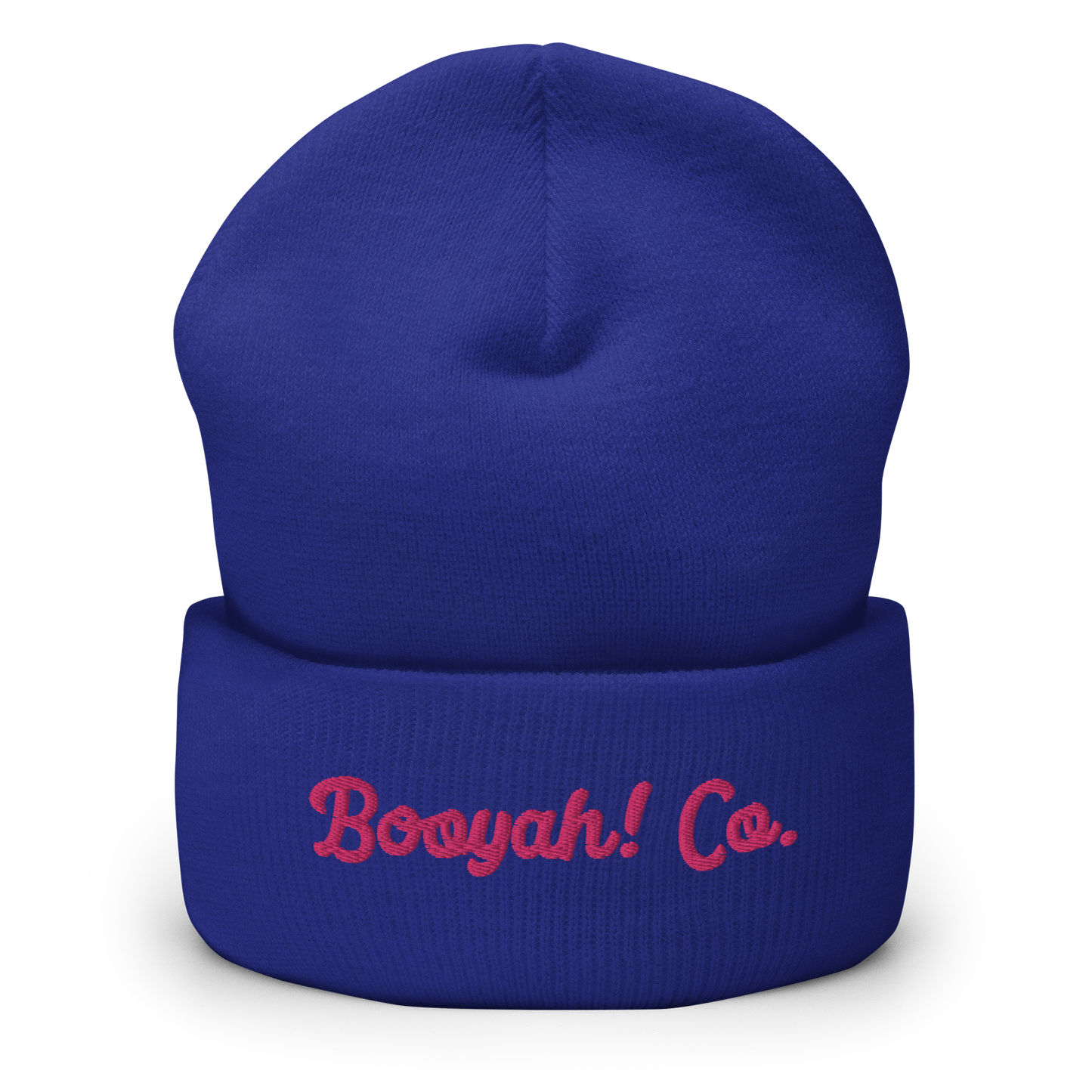 Gorro beanie de punto bordado Booyah! Co. azul