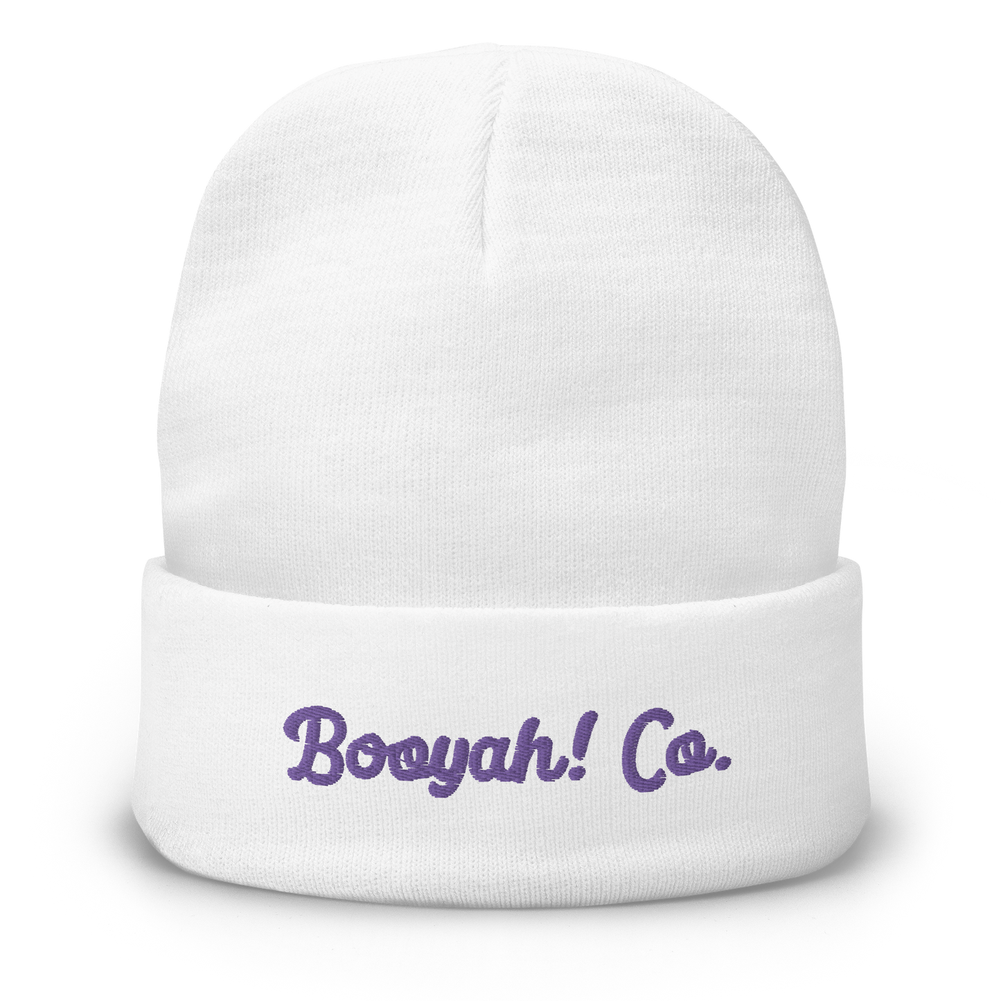 Gorro beanie de punto bordado Booyah! Co. blanco