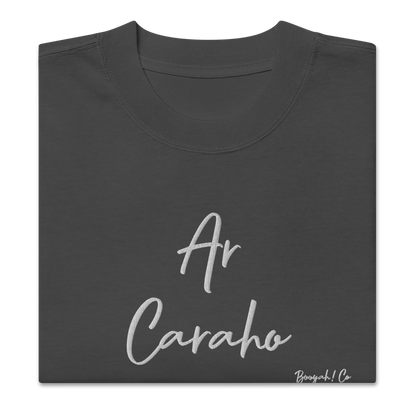 Camiseta oversize bordada AR CARAHO negra