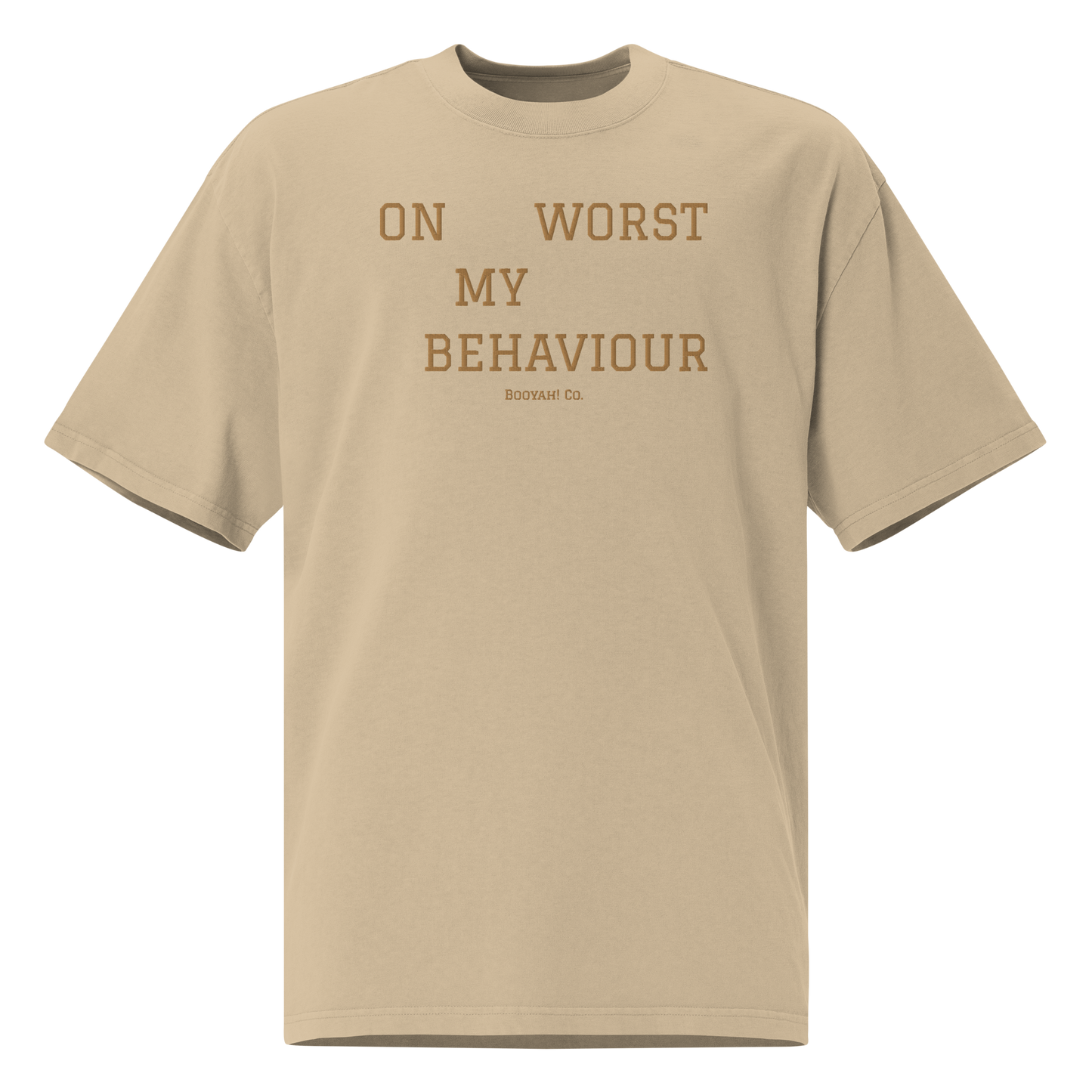 Camiseta oversize bordada WORST caqui