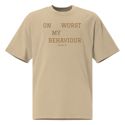 Camiseta oversize bordada WORST caqui