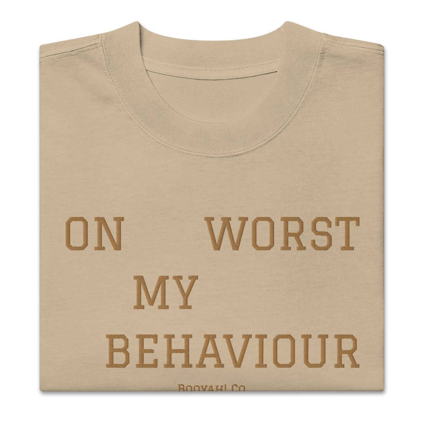 Camiseta oversize bordada WORST caqui