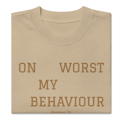 Camiseta oversize bordada WORST caqui